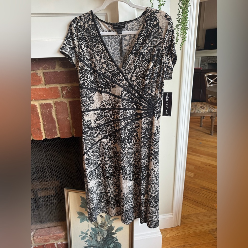 Black and Cream Floral Dress